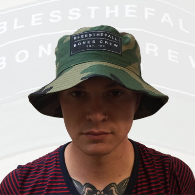 Blessthefall - Camo Bucket Hat | Merch Connection - Metal, hardcore, punk, pop punk, rock, indie, and alternative band merchandise