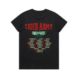 Tiger Army - Retrofuture Tour 2019 Women's Shirt | Merch Connection - Metal, hardcore, punk, pop punk, rock, indie, and alternative band merchandise